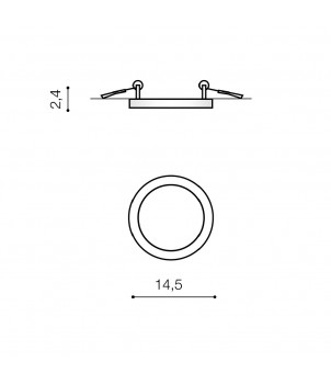 Plafoniera Incastrata SLIM 15 ROUND 3000K AZ2839