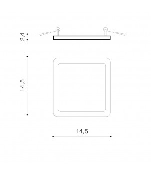Plafoniera Incastrata SLIM 15 SQUARE 3000K AZ2836
