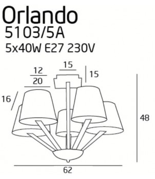 Candelabru ORLANDO 5103/5A BK/NM