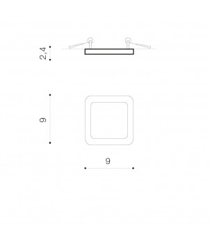 Plafoniera Incastrata SLIM 9 SQUARE 3000K AZ2833