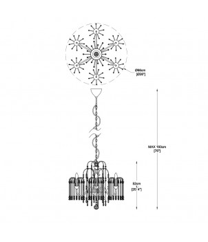 Candelabru LUCAS P0354-06B-F4QL